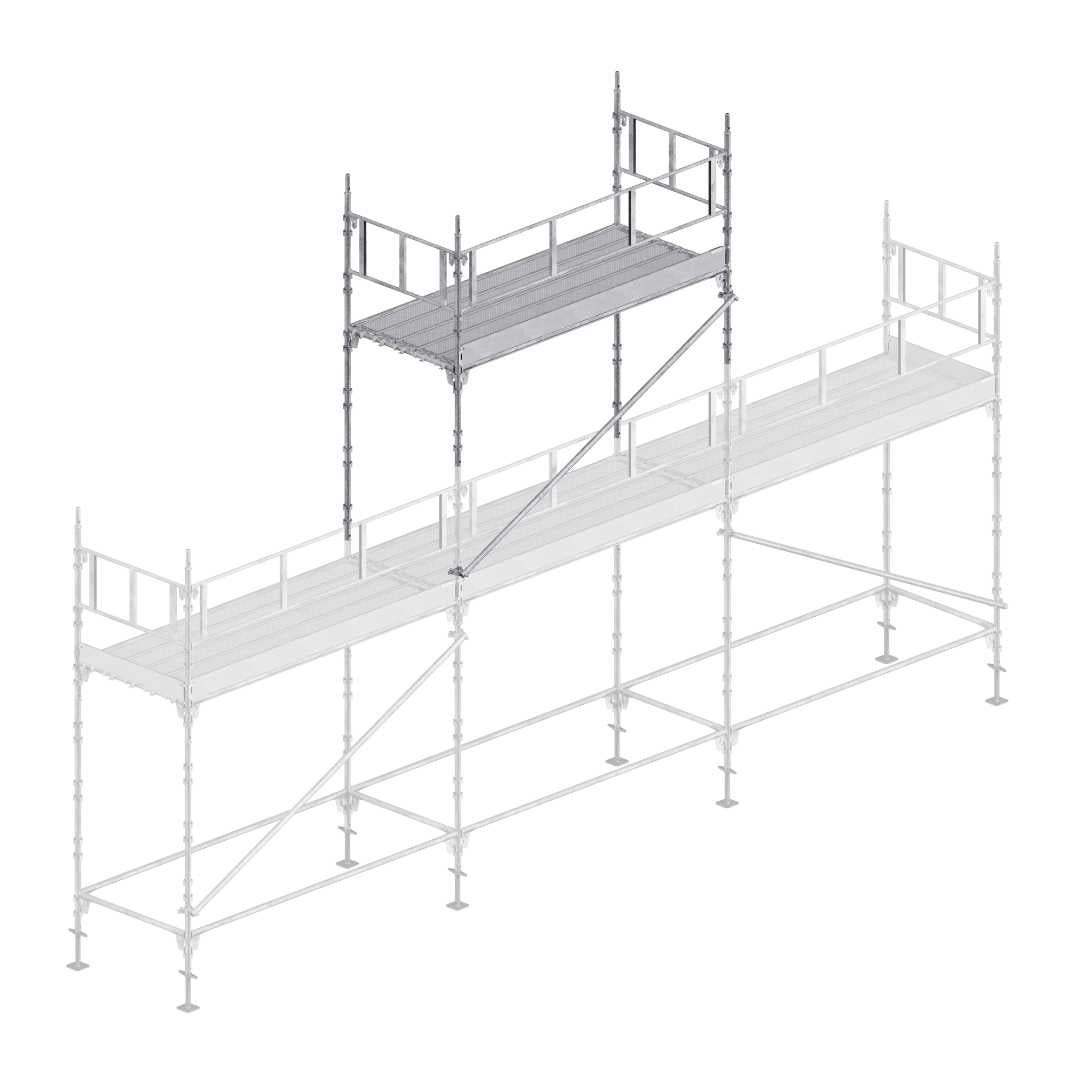 Universal Scaffolding Extension Height 2 Railing Steel