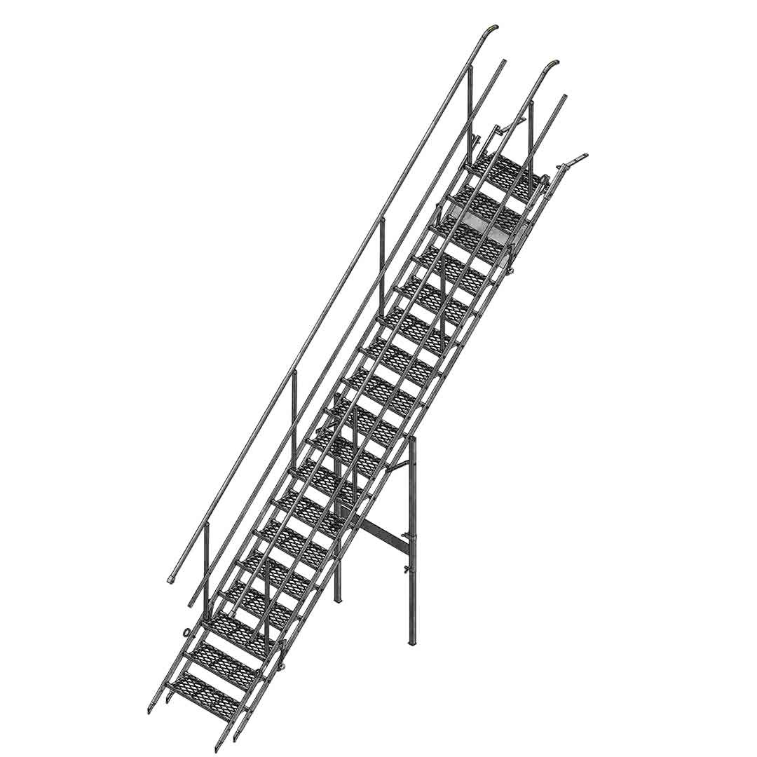 Steel Stair 18 steps with Handrails