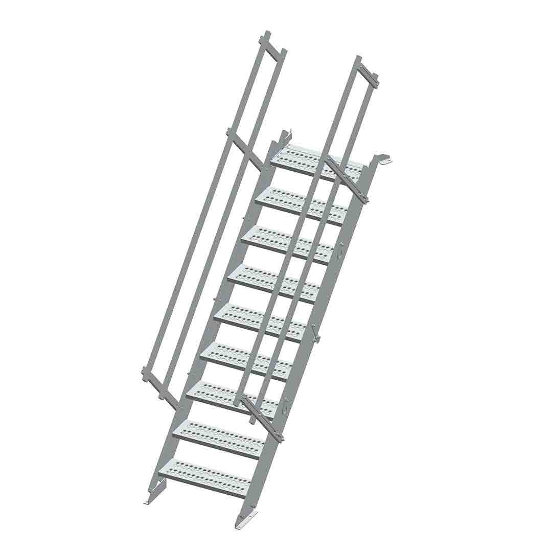 Aluminium 9 Step Stairway with Handrails
