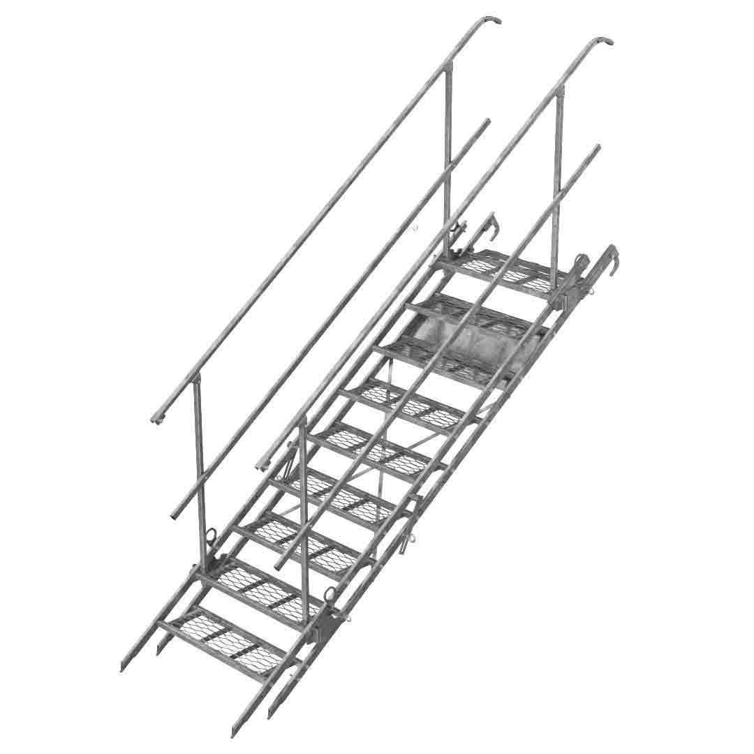 Steel Stair 9 steps with Handrails