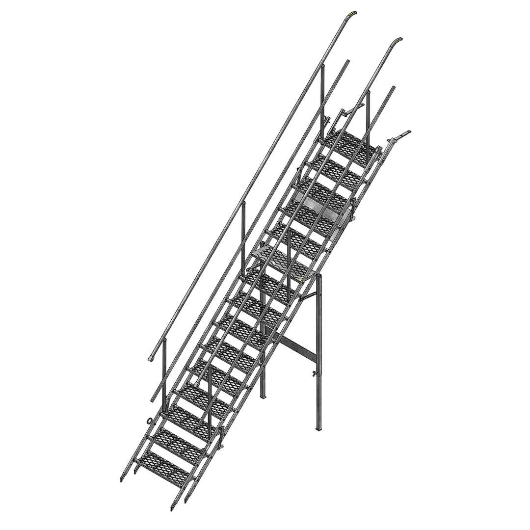 Steel Stair 15 steps with Handrails
