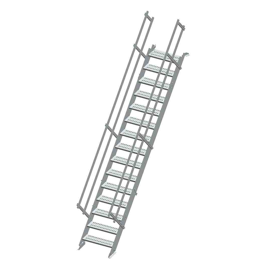 Aluminium 15 Step Stairway with Handrails