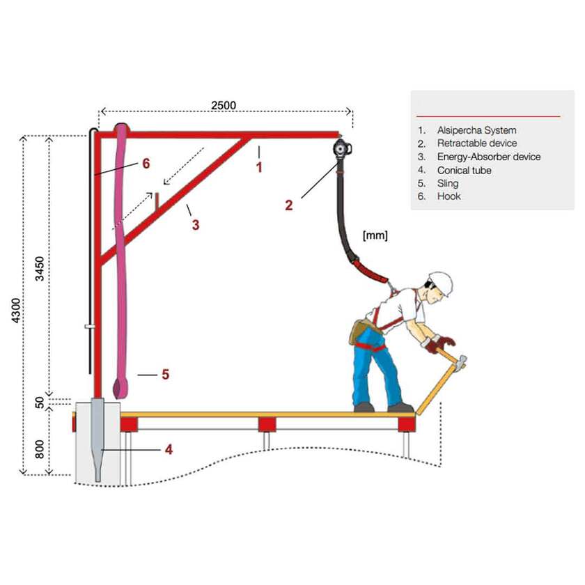 Alsipercha Body - Steel Fall Arrest System Haki
