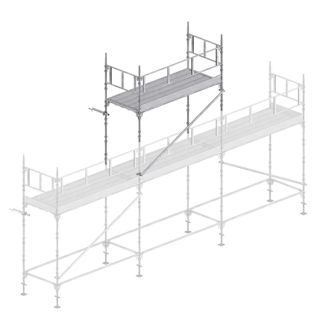 Universal Scaffolding Extension Height 2 Railing Steel