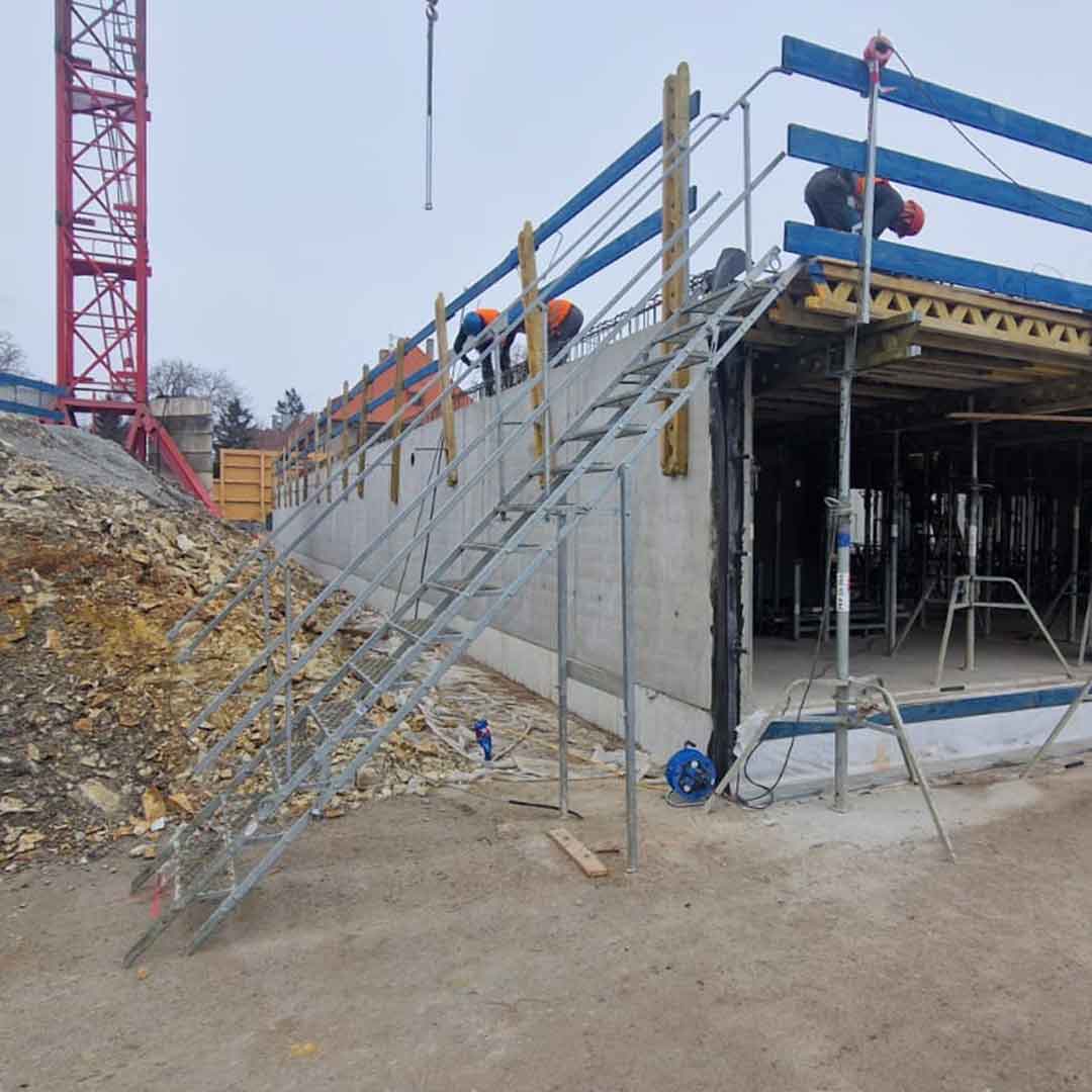 Steel Stair 15 steps with Handrails